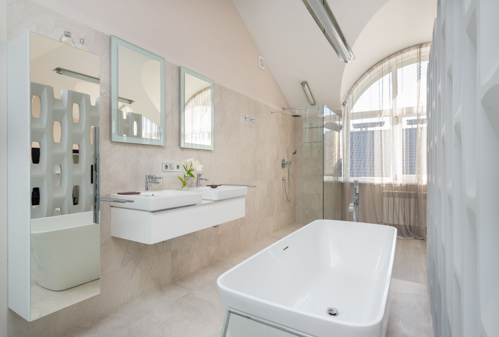 A clean, bright bathroom